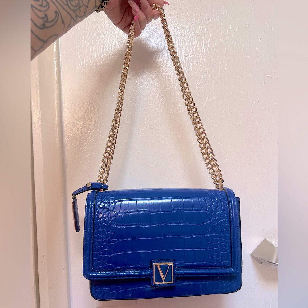 Victoria secret blue chain shoulder bag